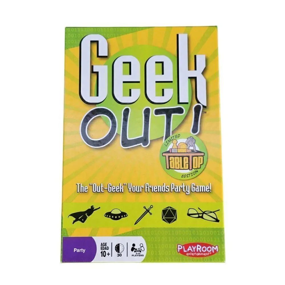 Geek Out! Party Game Playroom Entertainment Original Box 10 to Adult USA